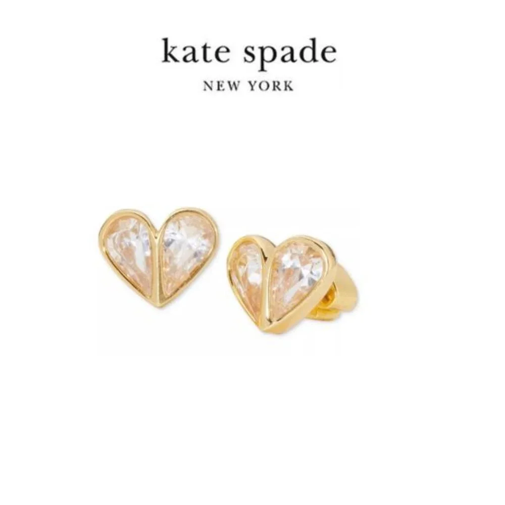 ♠️ kate spade ♠️ Rock Solid Crystal Heart Stud Earrings